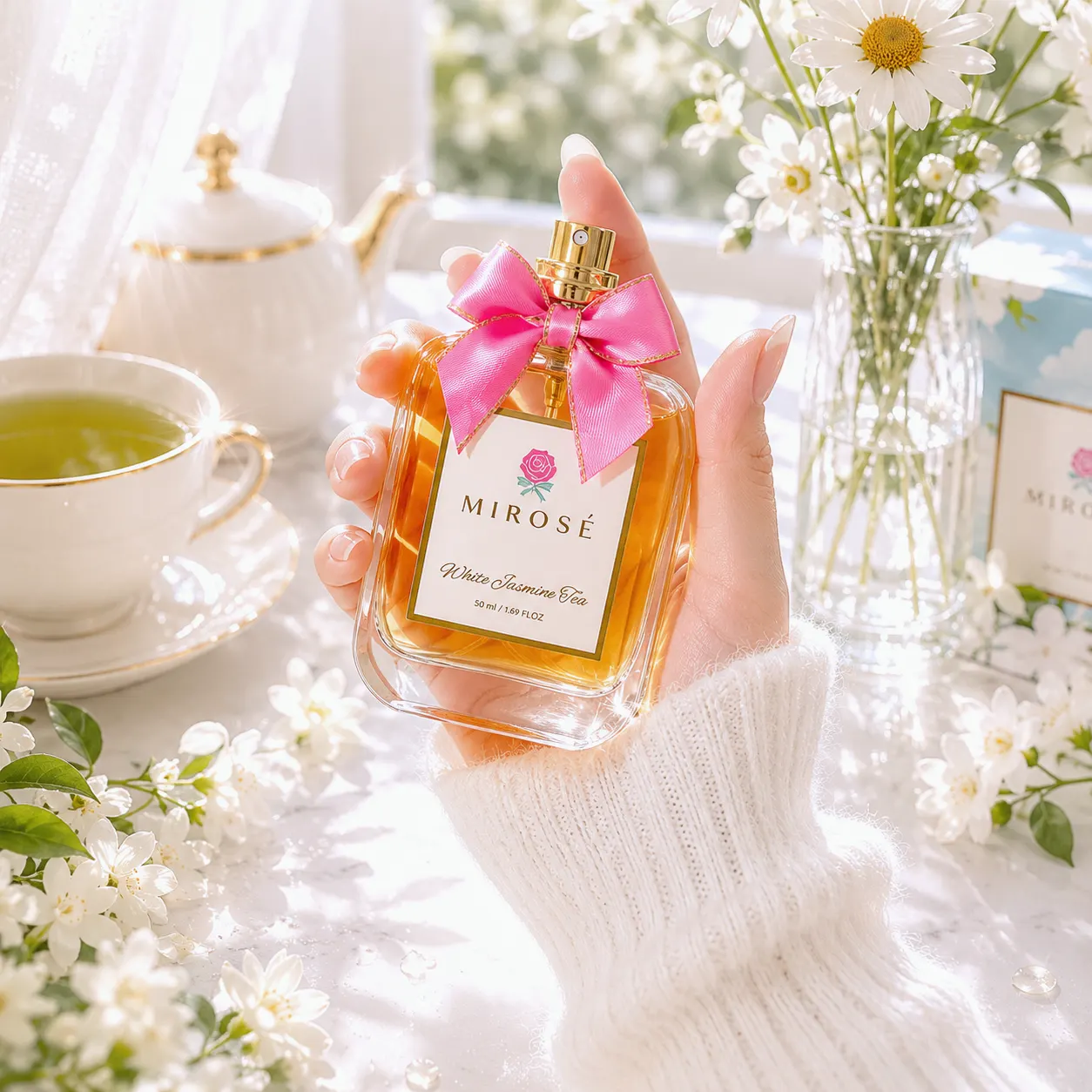 White Jasmine Tea – สวนมะลิหลังฝนตก & ชาเขียวอุ่นๆ (Extrait de Parfum) | น้ำหอมผู้หญิง MIROSÉ 50ML