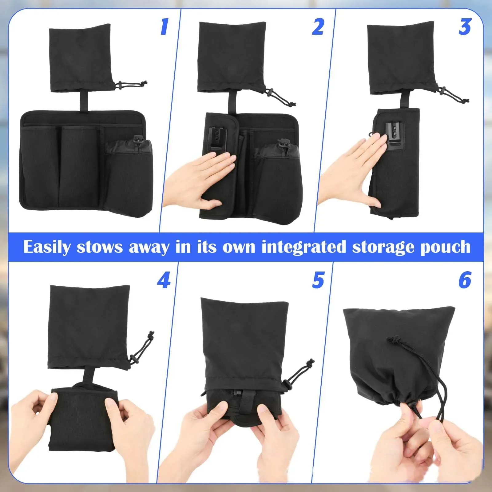 กระเป๋าแขวนเบาะเครื่องบิน พับได้ 5 ช่องเก็บของ