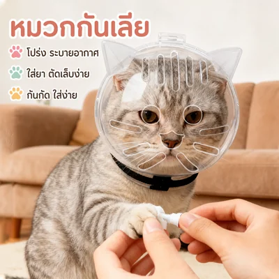 หมวกกันเลียแมวทรงกลม ระบายอากาศดี ใส่สบาย