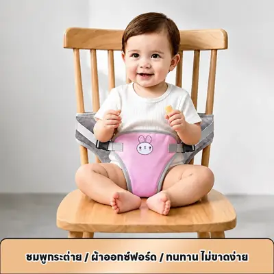 สายรัดนิรภัยเด็กกินข้าว ป้องกันล้มตก ใช้ได้กับเก้าอี้หลายแบบ