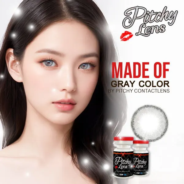 Made of – Pitchy Lens คอนแทคเลนส์บิ๊กอาย สีเทา/น้ำตาล ของแท้ มี อย.