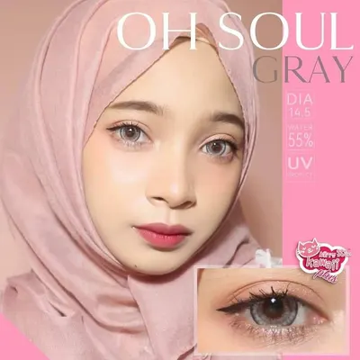 Oh Soul – Kitty Kawaii คอนแทคเลนส์บิ๊กอาย สีเทา/น้ำตาล ของแท้ มี อย.