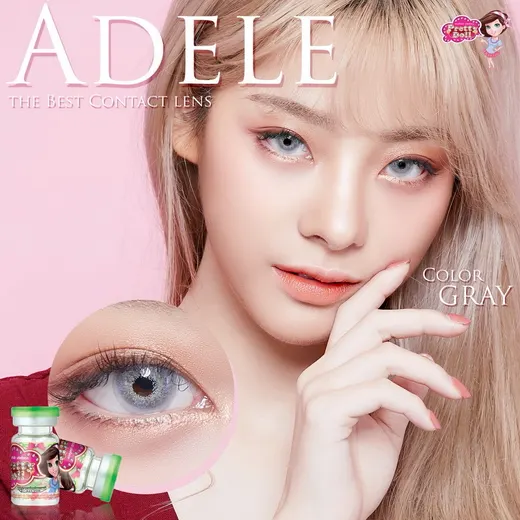 Adele mini – Pretty Doll คอนแทคเลนส์บิ๊กอาย สีเทา ของแท้ มี อย.