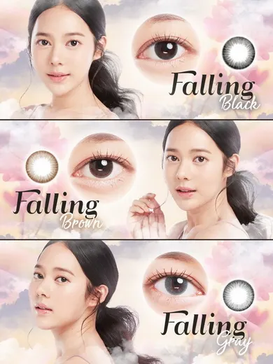 Falling mini – Kitty Kawaii คอนแทคเลนส์บิ๊กอาย สีเทา/น้ำตาล ของแท้ มี อย.