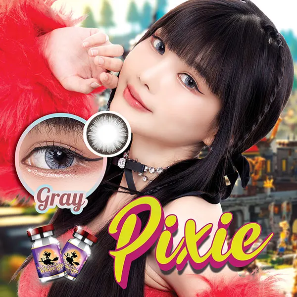 Pixie – Witches Lens คอนแทคเลนส์บิ๊กอาย สีเทา/น้ำตาล ของแท้ มี อย.