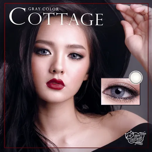 Cottage mini – Kitty Kawaii คอนแทคเลนส์บิ๊กอาย สีเทา ของแท้ มี อย.