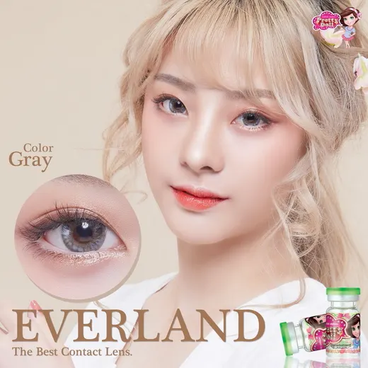 Everland – Pretty Doll คอนแทคเลนส์บิ๊กอาย สีเทา/น้ำตาล ของแท้ มี อย.