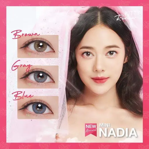 Nadia mini – Kitty Kawaii คอนแทคเลนส์บิ๊กอาย สีเทา/น้ำตาล ของแท้ มี อย.