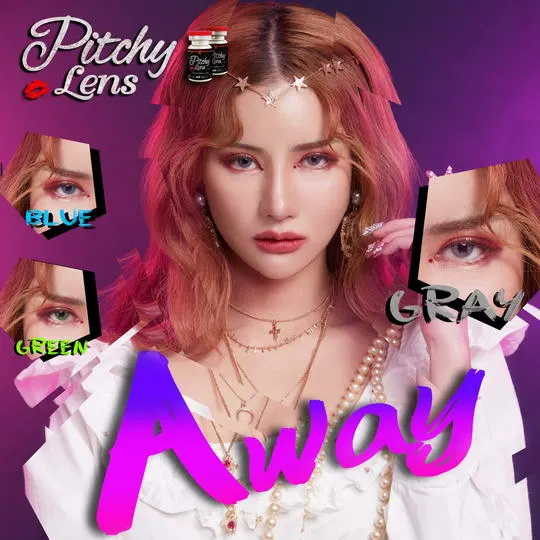 Away mini – Pitchy Lens คอนแทคเลนส์บิ๊กอาย สีเทา/น้ำตาล ของแท้ มี อย.