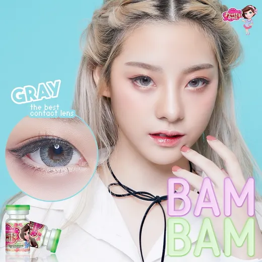 Bambam – Pretty Doll คอนแทคเลนส์บิ๊กอาย สีเทา ของแท้ มี อย.