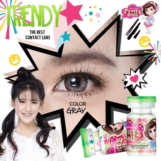 Trendy – Pretty Doll คอนแทคเลนส์บิ๊กอาย มี 3 สี ของแท้ มี อย.