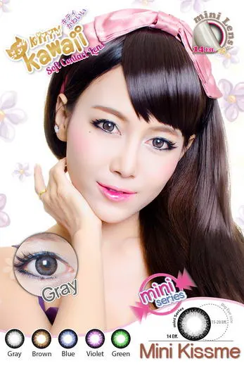 Kiss Me mini – Kitty Kawaii คอนแทคเลนส์บิ๊กอาย สีเทา ของแท้ มี อย.