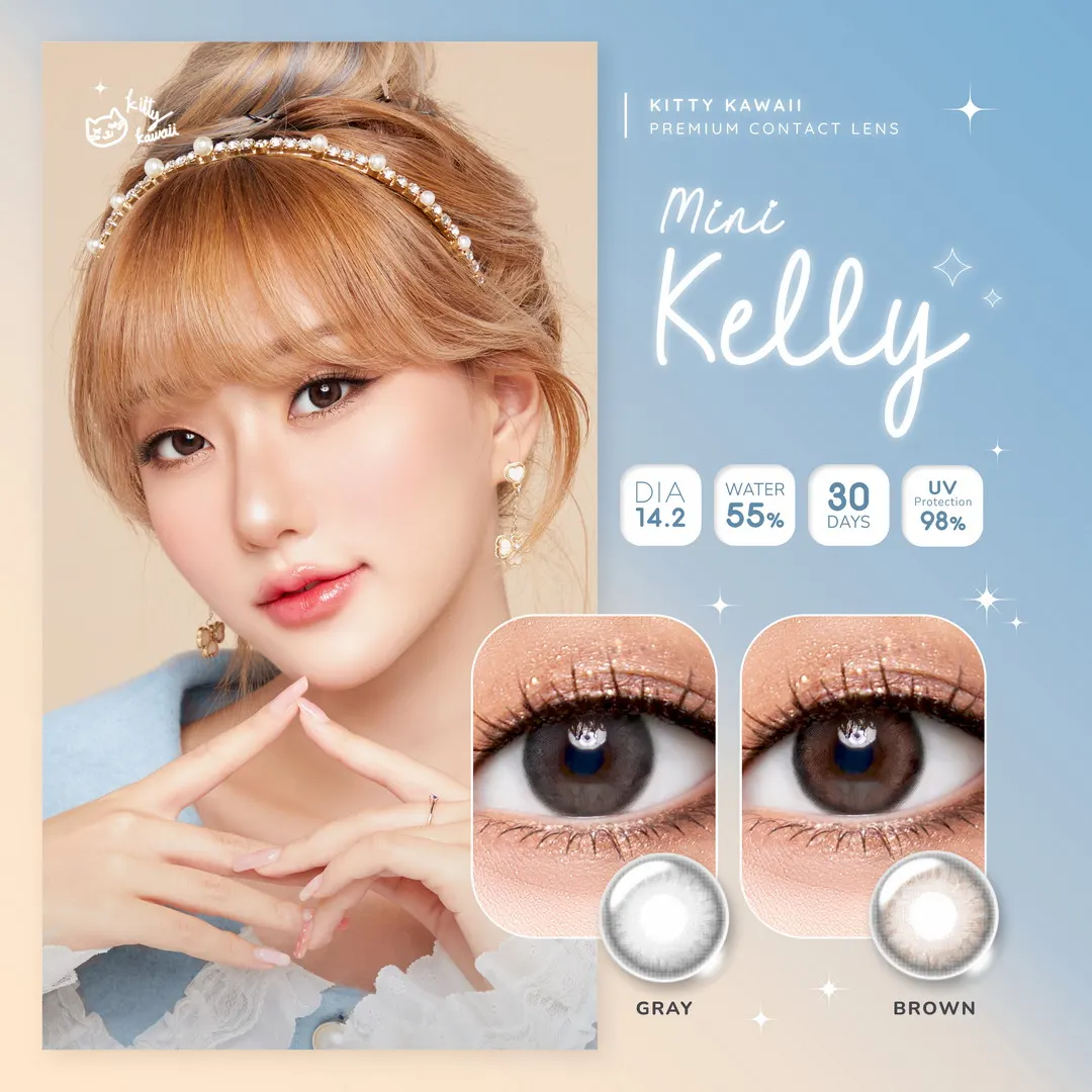 Kelly mini – Kitty Kawaii คอนแทคเลนส์บิ๊กอาย มี 3 สี ของแท้ มี อย.