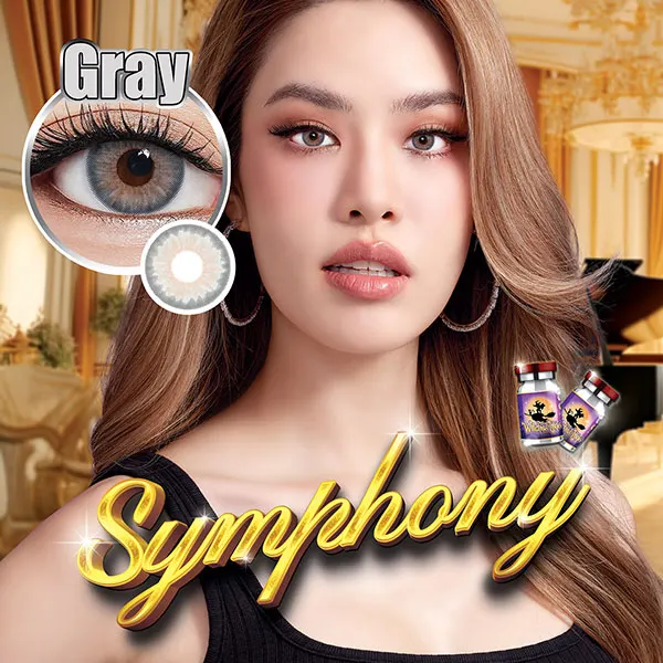 Symphony – Witches Lens คอนแทคเลนส์บิ๊กอาย สีเทา/น้ำตาล ของแท้ มี อย.
