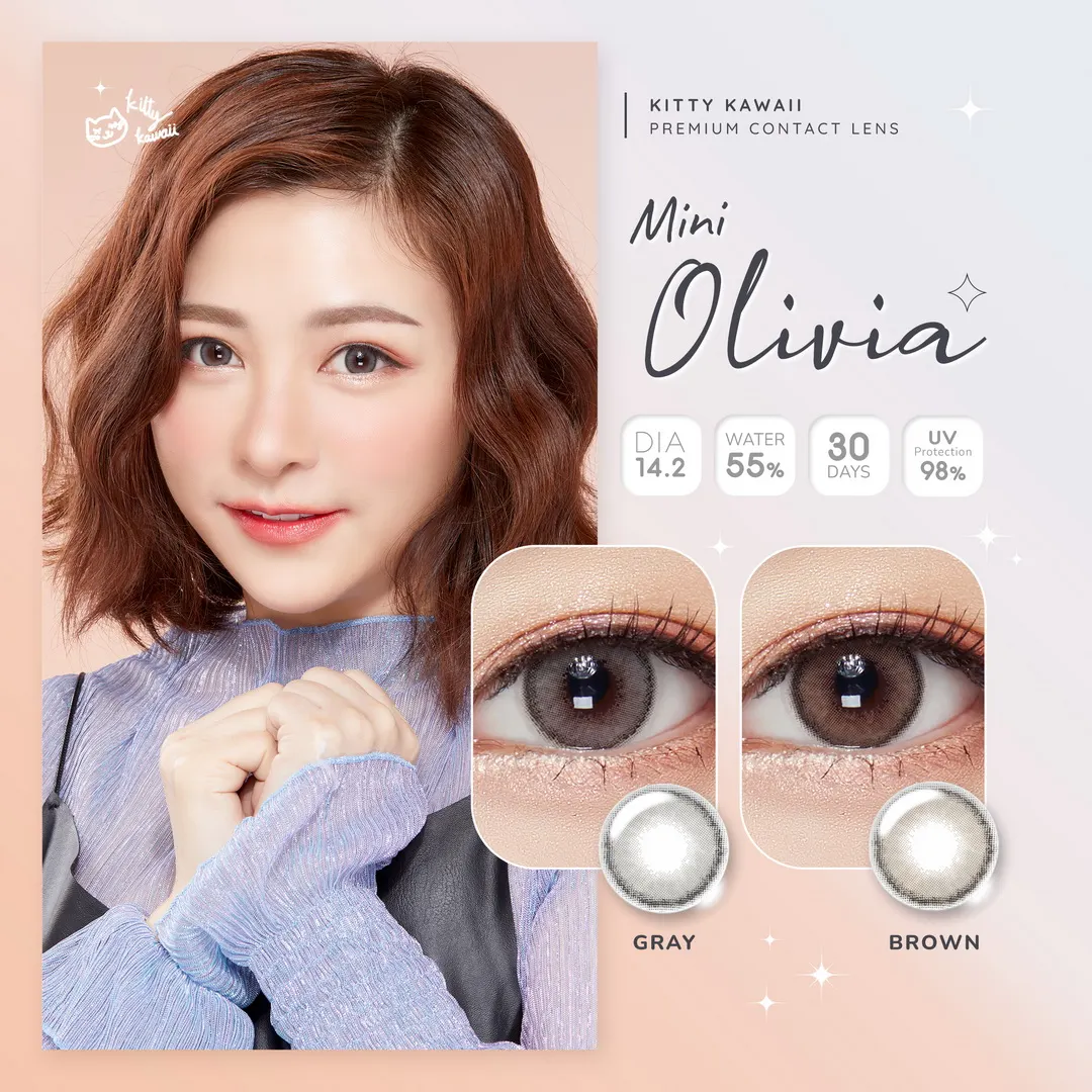 Olivia mini – Kitty Kawaii คอนแทคเลนส์บิ๊กอาย มี 5 สี ของแท้ มี อย.
