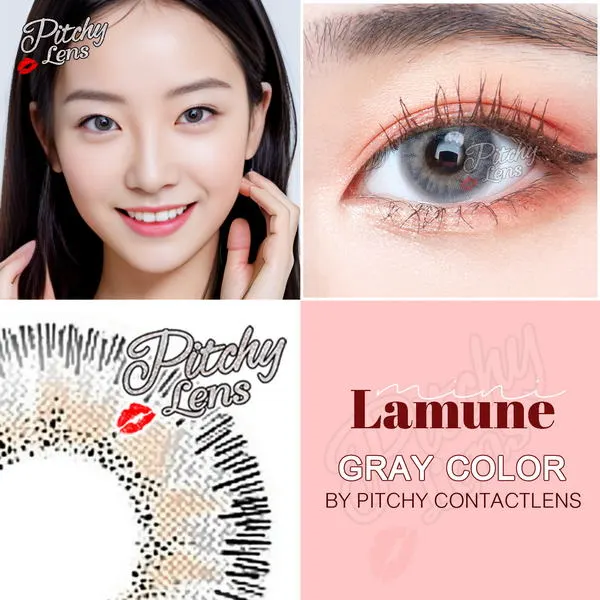 Lamune mini – Pitchy Lens คอนแทคเลนส์บิ๊กอาย สีเทา/น้ำตาล ของแท้ มี อย.