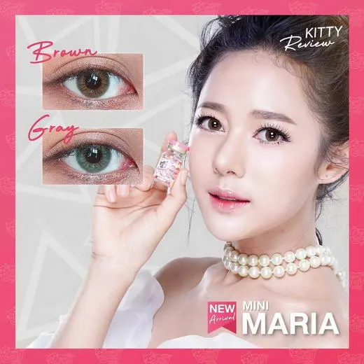 Maria mini – Kitty Kawaii คอนแทคเลนส์บิ๊กอาย สีเทา/น้ำตาล ของแท้ มี อย.