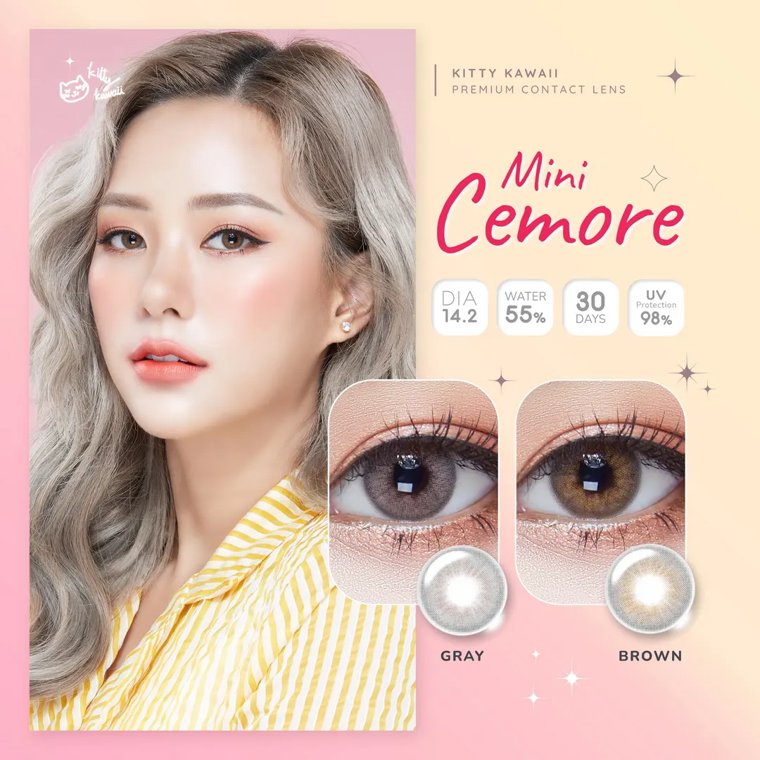 Cemore mini – Kitty Kawaii คอนแทคเลนส์บิ๊กอาย มี 4 สี ของแท้ มี อย.