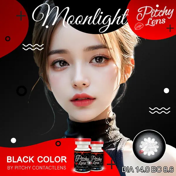Moonlight – Pitchy Lens คอนแทคเลนส์บิ๊กอาย สีช็อกโก/ดำ ของแท้ มี อย.