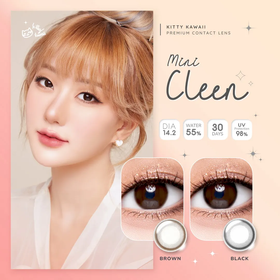 Clean mini – Kitty Kawaii คอนแทคเลนส์บิ๊กอาย มี 3 สี ของแท้ มี อย.