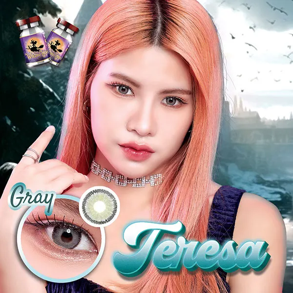 Teresa – Witches Lens คอนแทคเลนส์บิ๊กอาย สีเทา/ดำ ของแท้ มี อย.