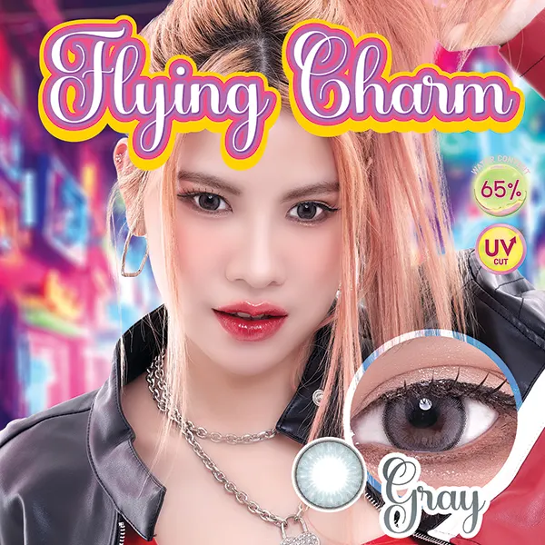 Flying Charm – Witches Lens คอนแทคเลนส์บิ๊กอาย สีเทา/น้ำตาล ของแท้ มี อย.