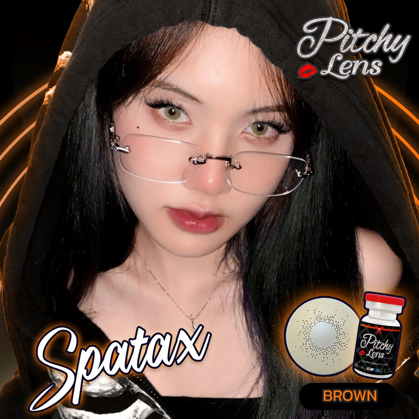 Spatax – Pitchy Lens คอนแทคเลนส์บิ๊กอาย สีเทา/น้ำตาล ของแท้ มี อย.