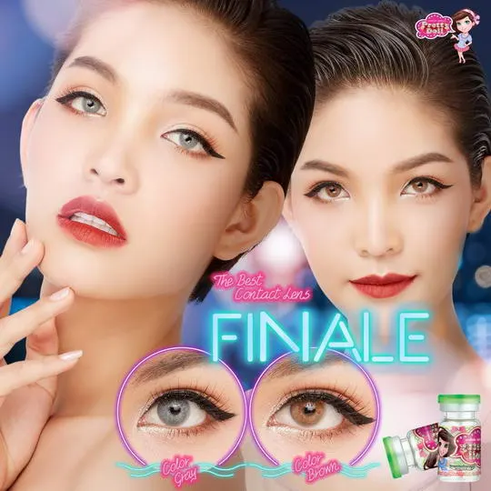 Finale mini – Pretty Doll คอนแทคเลนส์บิ๊กอาย สีเทา ของแท้ มี อย.