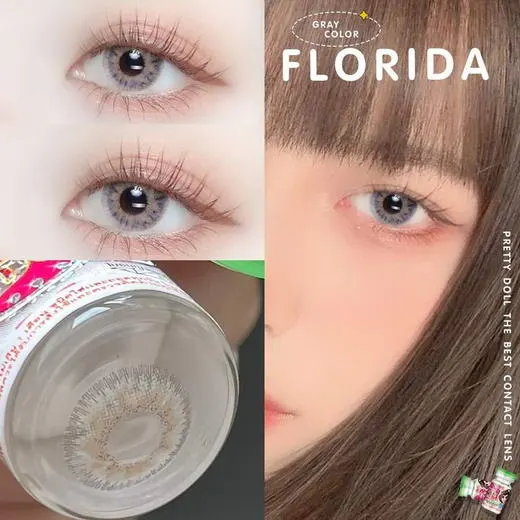 Florida mini – Pretty Doll คอนแทคเลนส์บิ๊กอาย สีเทา/น้ำตาล ของแท้ มี อย.
