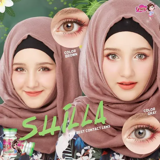Shilla mini – Pretty Doll คอนแทคเลนส์บิ๊กอาย สีเทา/น้ำตาล ของแท้ มี อย.