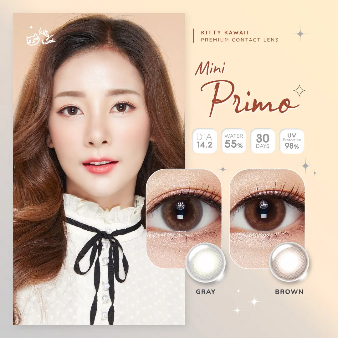Primo mini – Kitty Kawaii คอนแทคเลนส์บิ๊กอาย มี 3 สี ของแท้ มี อย.