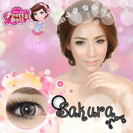 Sakura – Pretty Doll คอนแทคเลนส์บิ๊กอาย สีเทา ของแท้ มี อย.