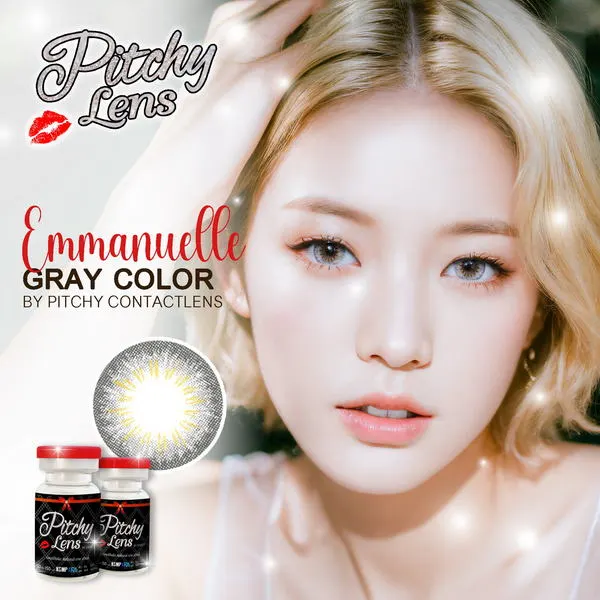 Emmanuelle – Pitchy Lens คอนแทคเลนส์บิ๊กอาย สีเทา/น้ำตาล ของแท้ มี อย.